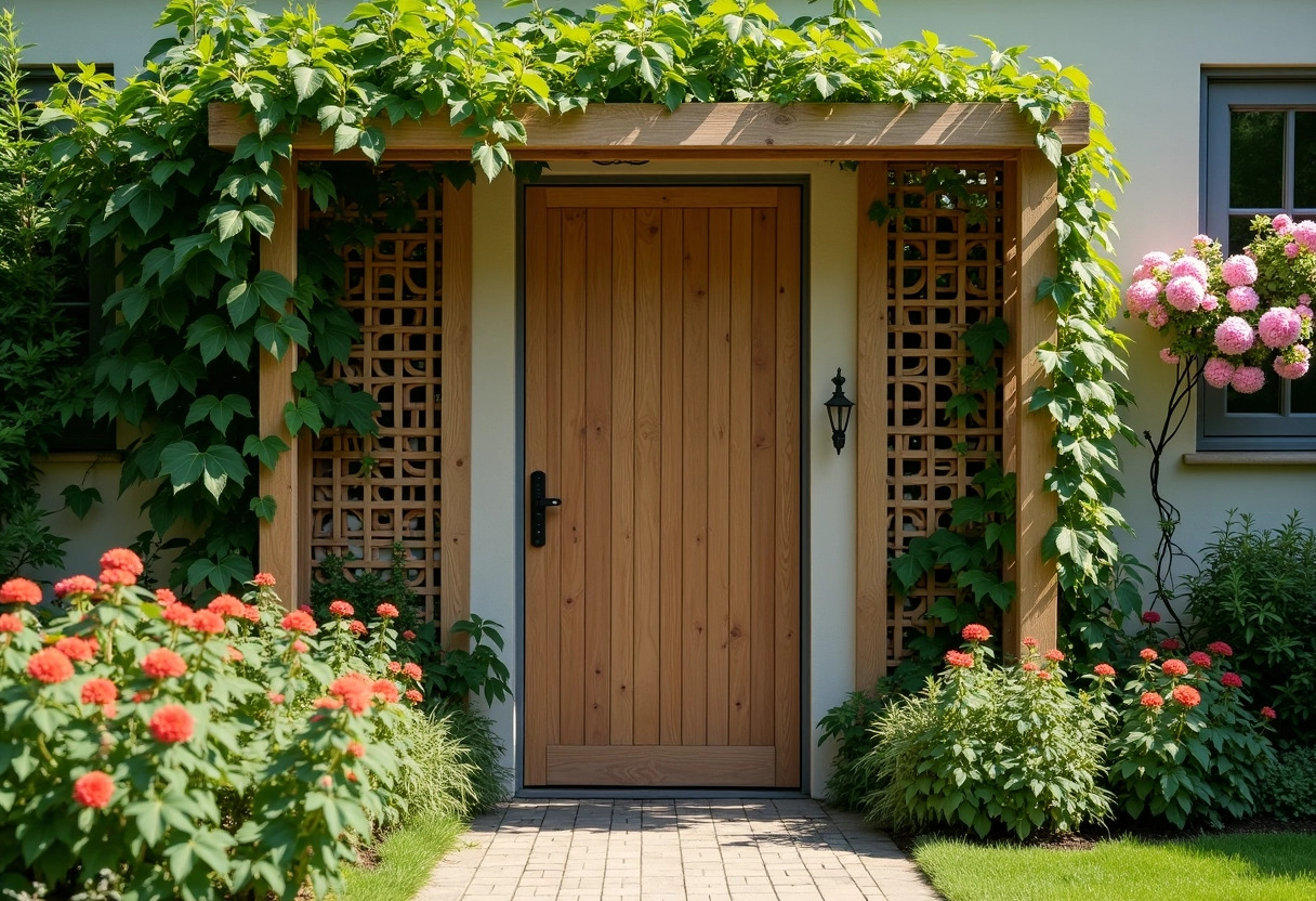 panneau en bois treillis : astuces pour une installation pérenne -  wooden trellis